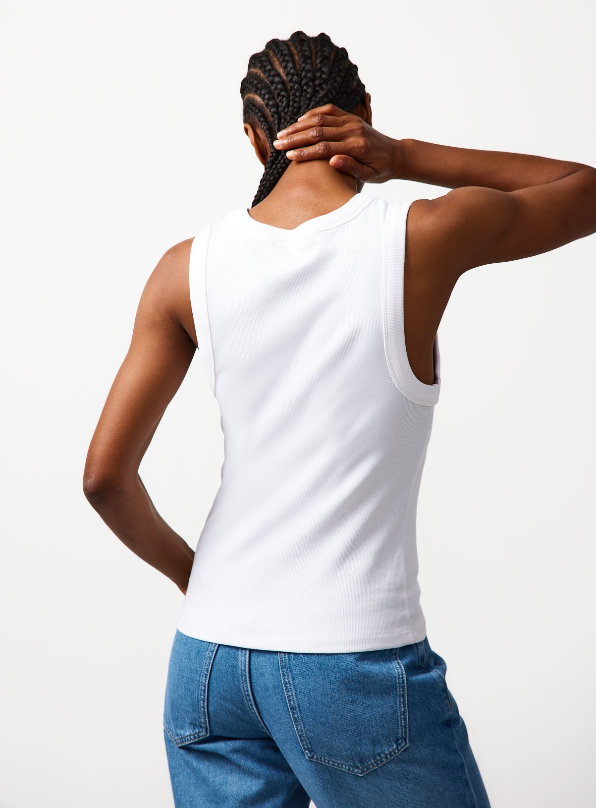 Black & White 2 Pack Ribbed Slim Fit Vests  20 - Image 6 thumbnail